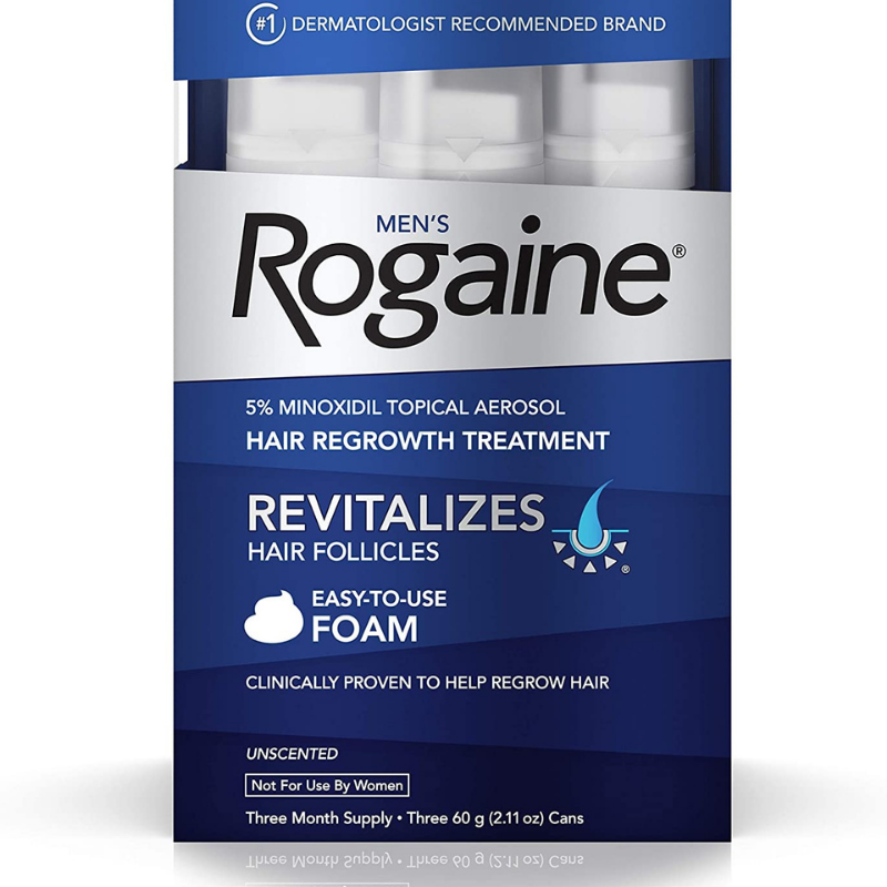 Men's Rogaine 5% Minoxidil Foam for Hair Loss and Hair Regrowth ...