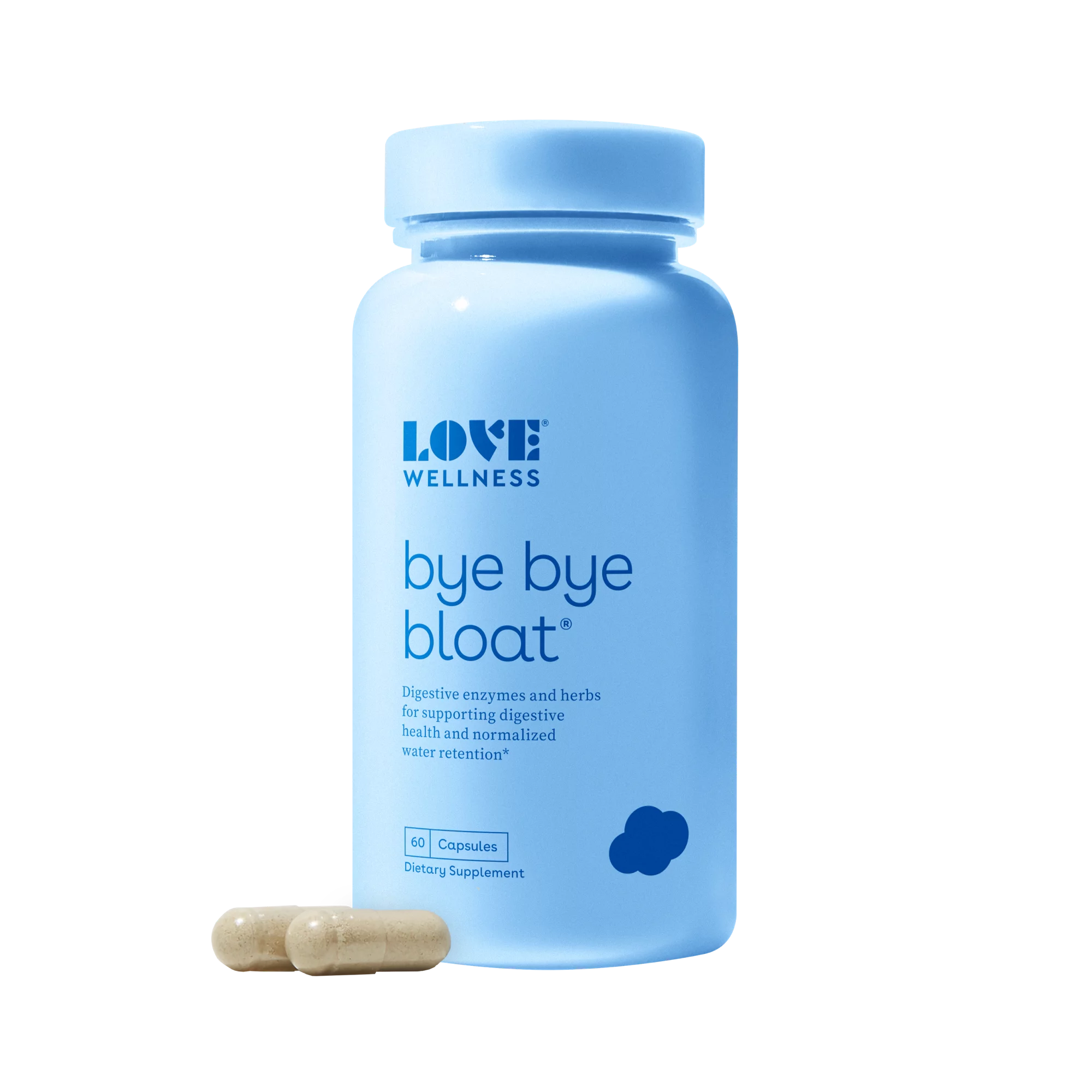 Love Wellness Bye Bye Bloat Supplements for Fast Bloating Relief, 60ct ...
