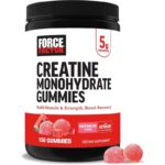 Force Factor Creatine Monohydrate Gummies, 5g Dose for Men & Women to Support Muscle, Strength, Recovery, Cognitive Health & Memory, Blue Raspberry, 150 Gummies