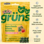 Gruns Kids Vitamin Super Greens Gummies, Made with 60 Organic Ingredients, 21+ Vitamins & Minerals, Prebiotics, Adaptogens, Spirulina & Chlorella, Ages 2+, 3 Servings - Image 4