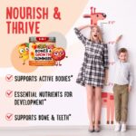 Growth Increase Vitamin Gummies - Growing Up and Bones Support for Kids & Teens Supplement with Calcium, Zinc, Vitamin D3, K2, Spirulina, Astragalus & L-Ornithine – Peach & Mango 60 CT - Image 3
