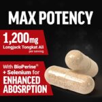 Force Factor Longjack Tongkat Ali Max, 1200mg Tongkat Ali for Men, Boost Libido, Stamina & Performance, Enhanced Absorption, 60 Vegetable Capsules - Image 4