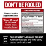 Force Factor Longjack Tongkat Ali Max, 1200mg Tongkat Ali for Men, Boost Libido, Stamina & Performance, Enhanced Absorption, 60 Vegetable Capsules - Image 2