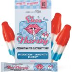 Legendairy Milk She’s Thirsty – Retro Pop, Hydration Packets | Cortisol Supplement for Stress Relief & Adrenal Support | Coconut Water Electrolytes Powder, No Sugar Added 18 ct