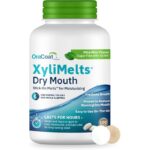 Oracoat XyliMelts for Dry Mouth Night Time or Day - Moisturizing Dry Mouth Adhering Discs, Sugar Free with Xylitol, 100 Count, Mild Mint Flavor, 8-Hour Relief